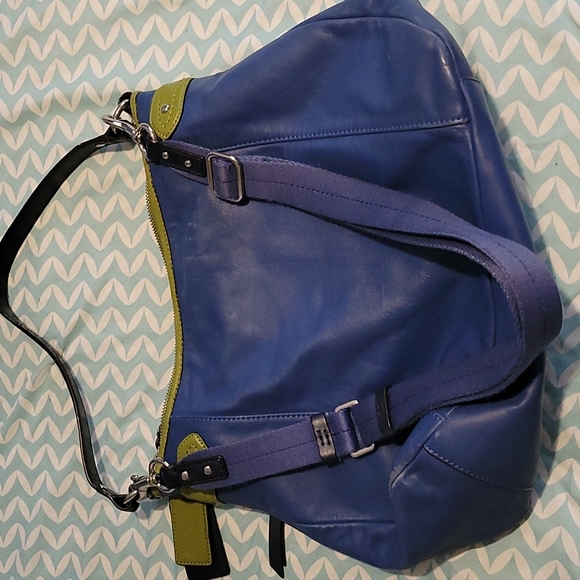 Blue and green Coach purse - Picture 5 of 7